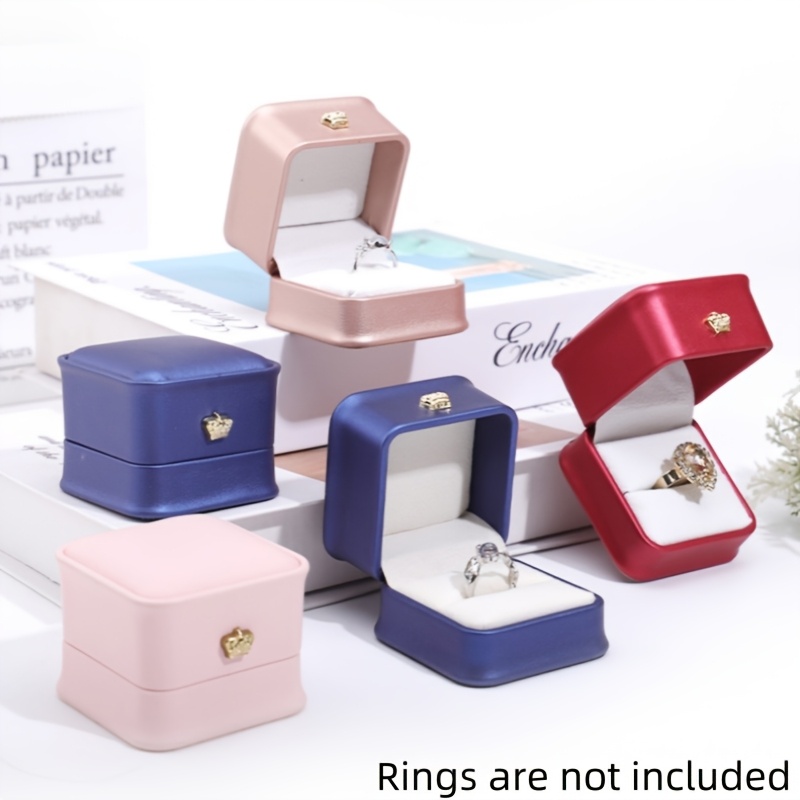 2pcs Premium PU Ring Box Set, Elegant Storage Solution
